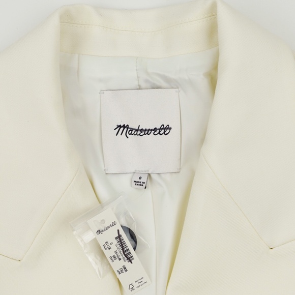 New MADEWELL Size 0 Tuxedo Blazer in Winter White $238 NT118 - Picture 6 of 6